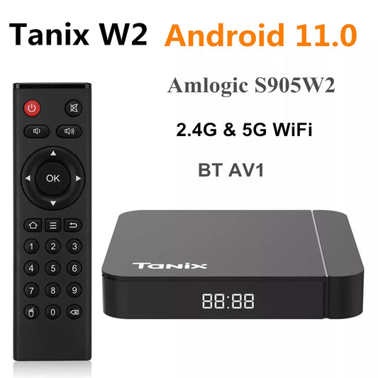 Android11 Tanix W2 TV Box Amlogic S905W2 2G 16G 4G 32G 64G H.265 3D AV1 BT 2.4G 5G Wifi 4K HDR Video Player Set Top Box PK TX3